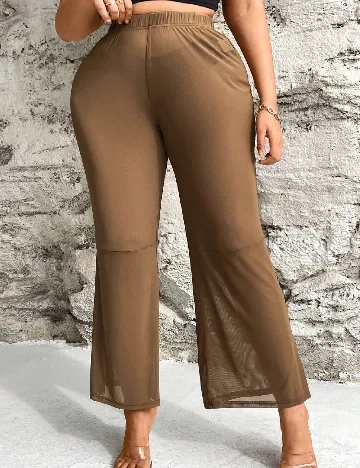 Pantaloni de plaja SHEIN CURVE, maro