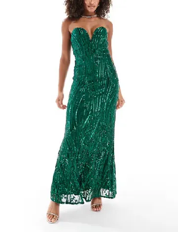 Rochie lunga TFNC London, verde
