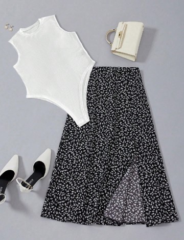 Compleu SHEIN, alb/negru