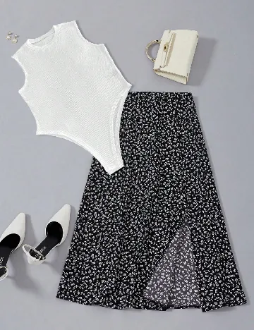 Compleu SHEIN, alb/negru