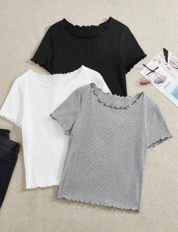 Set Tricouri 3 bucati SHEIN CURVE, mix culori