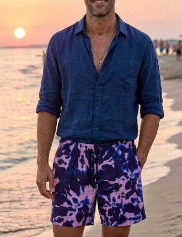 Pantaloni scurti River Island, mov/albastru