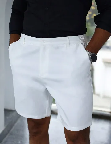 Pantaloni scurti SHEIN Plus Size Men, alb