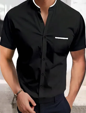 Camasa SHEIN Plus Size Men, negru