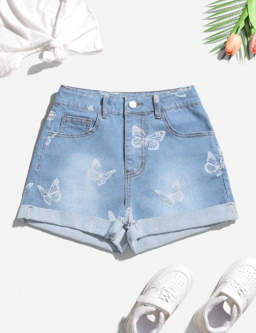 Pantaloni scurti Shein Kids, albastru