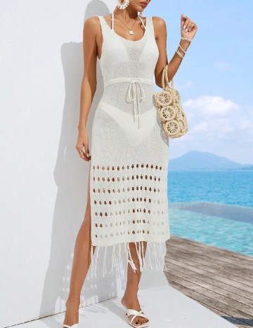 Rochie de plaja SHEIN, ecru