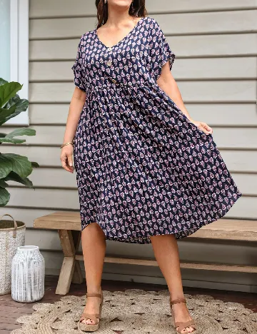 Rochie medie SHEIN CURVE, bleumarin inchis