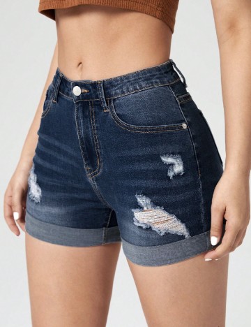 Pantaloni scurti SHEIN, albastru