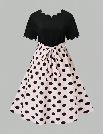 Rochie medie SHEIN CURVE, negru/roz