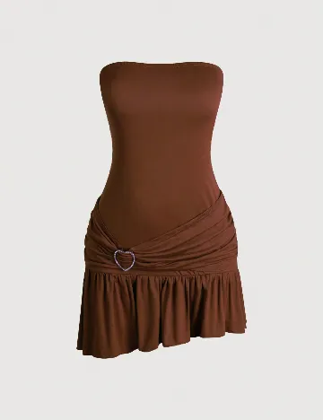 Rochie scurta SHEIN CURVE, maro