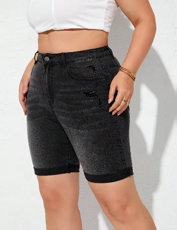 Pantaloni scurti SHEIN CURVE, negru