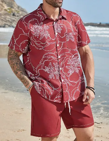 Compleu SHEIN Plus Size Men, rosu