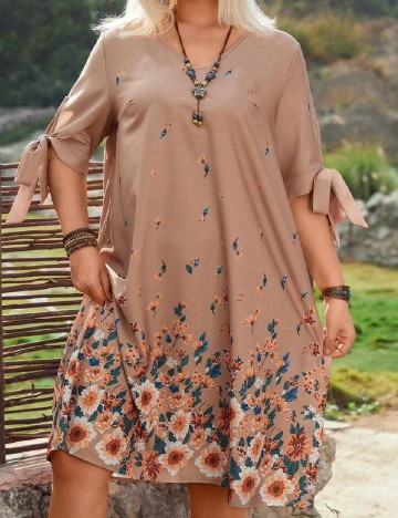 Rochie scurta SHEIN CURVE, maro