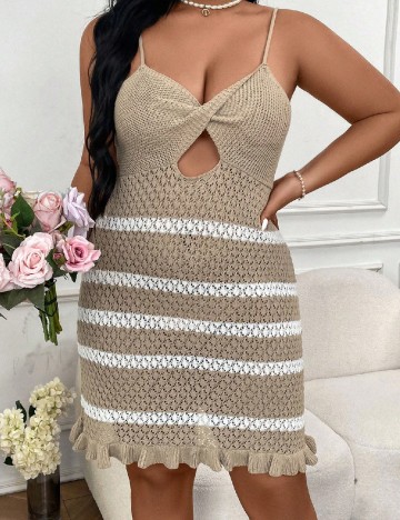 Rochie scurta SHEIN CURVE, maro