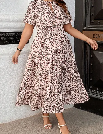 Rochie lunga SHEIN CURVE, crem/maro