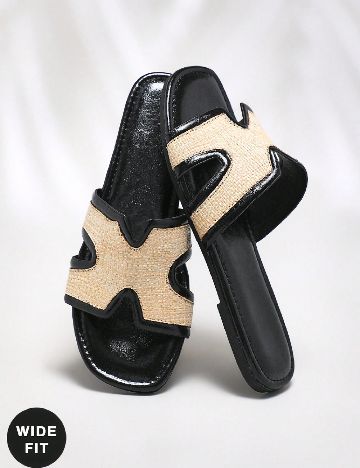 Slapi SHEIN, crem/negru