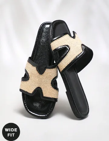 Slapi SHEIN, crem/negru