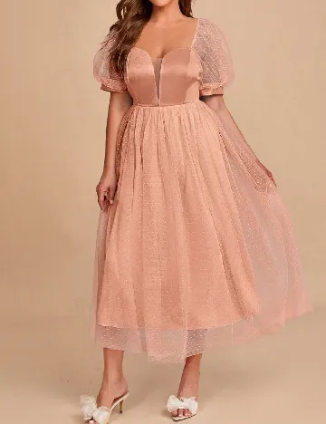 Rochie medie SHEIN CURVE, roz pudra inchis