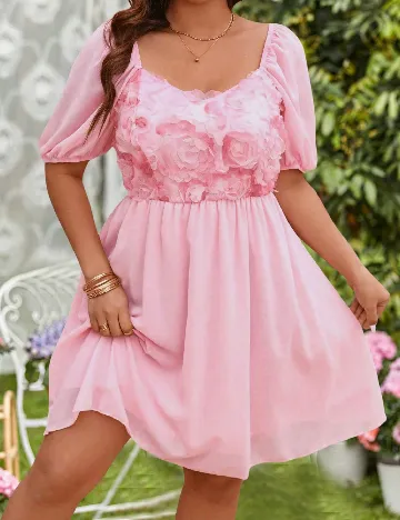 Rochie scurta SHEIN CURVE, roz