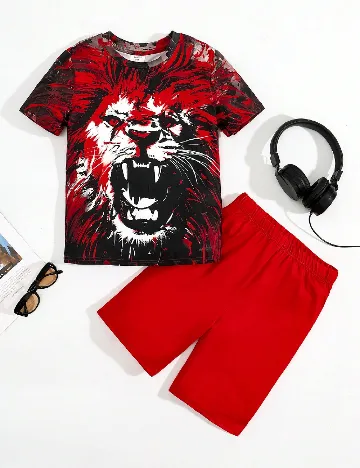 Compleu Shein Kids, rosu