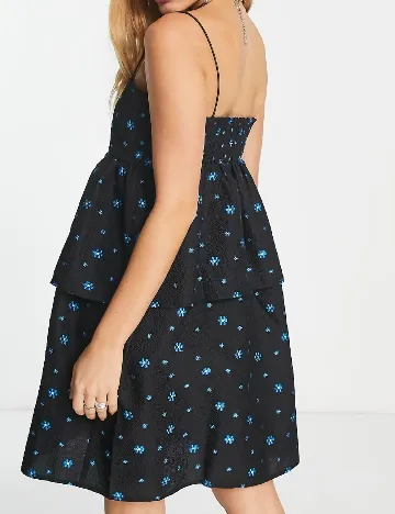 Rochie scurta Envii, negru/albastru