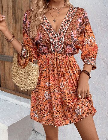 Rochie scurta SHEIN, portocaliu