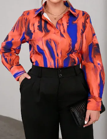 Camasa SHEIN CURVE, rosu/albastru