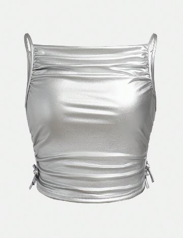 Top Shein Kids, argintiu