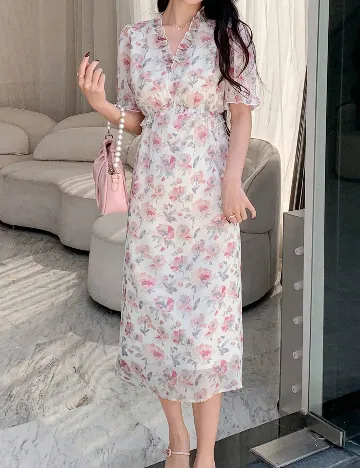 Rochie medie Dazy, floral print