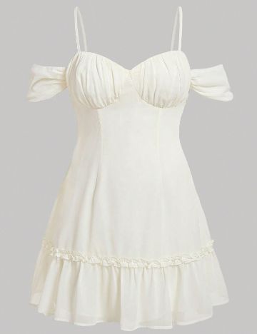 Rochie scurta SHEIN CURVE, ecru