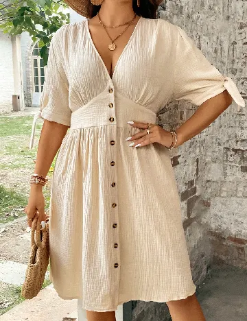 Rochie scurta SHEIN CURVE, crem