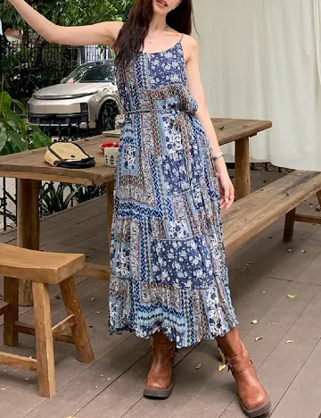 Rochie lunga Dazy, albastru