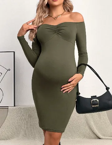 Rochie scurta SHEIN Maternity, kaki