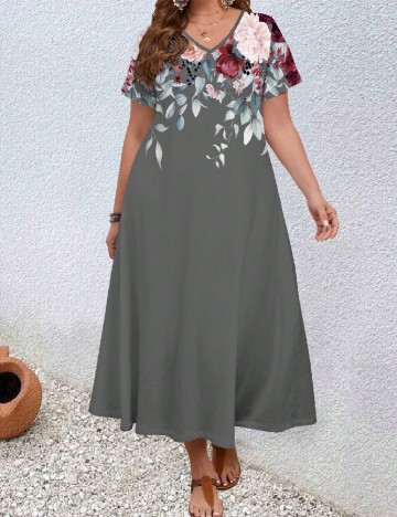 Rochie medie Emery Rose Curve, gri