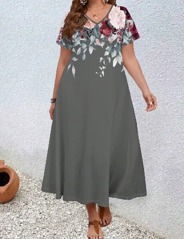 Rochie medie Emery Rose Curve, gri