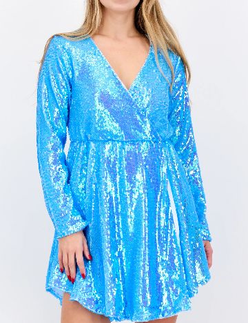 Rochie scurta Collective The Label, albastru