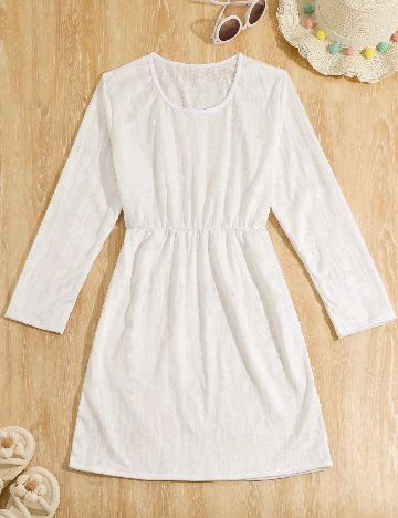 Rochie de plaja Shein Kids, alb