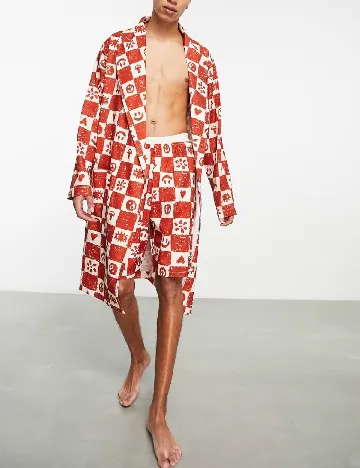 Pantaloni scurti ASOS, crem/portocaliu