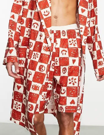 Pantaloni scurti ASOS, crem/portocaliu