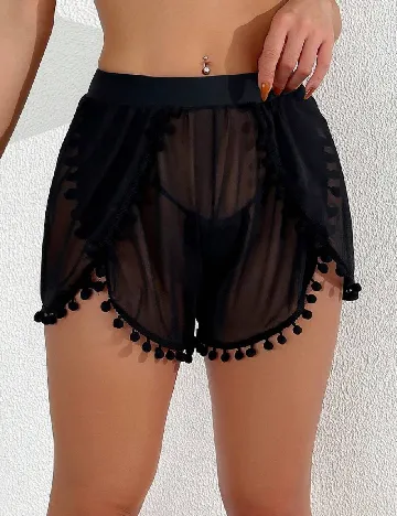 Pantaloni de plaja SHEIN, negru