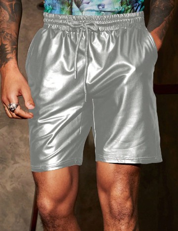 Pantaloni scurti SHEIN, argintiu