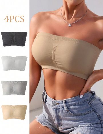 Set bustiere 4 bucati SHEIN, mix culori