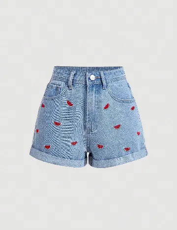 Pantaloni scurti SHEIN, albastru