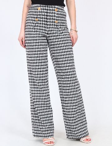 Pantaloni River Island, alb/negru