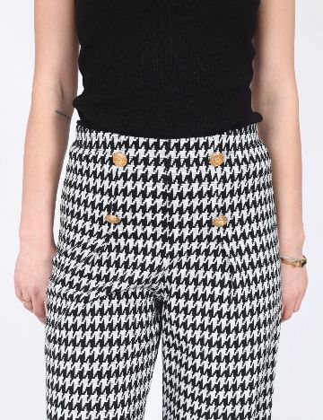 Pantaloni River Island, alb/negru