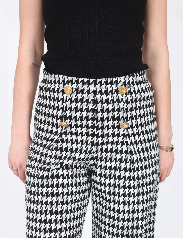 Pantaloni River Island, alb/negru