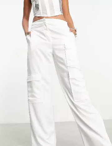 Pantaloni COLLUSION, alb