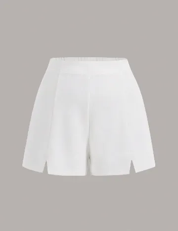 Pantaloni scurti SHEIN CURVE, alb