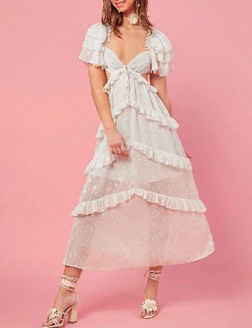 Rochie medie SHEIN, ecru