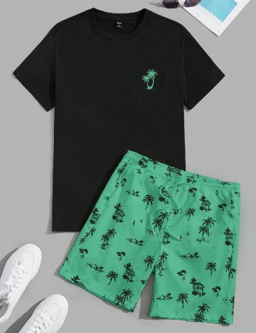 Compleu SHEIN, verde/negru